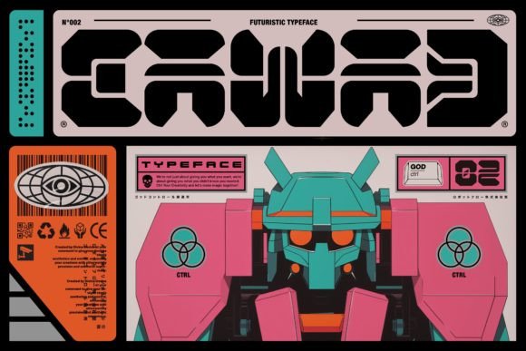 Cawad Font Brings Retro Mecha Charm to Handmade Products